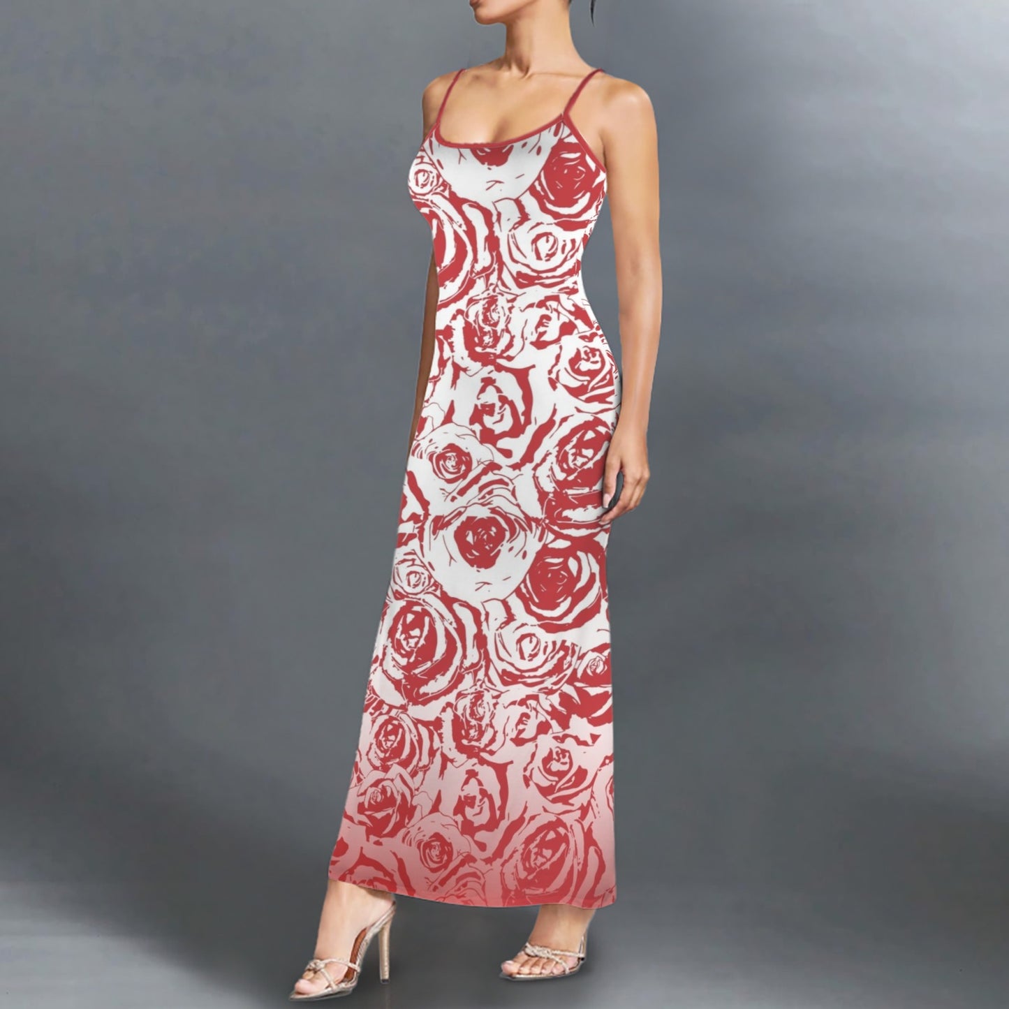 Red Roze. Long Slip Maxi Dress