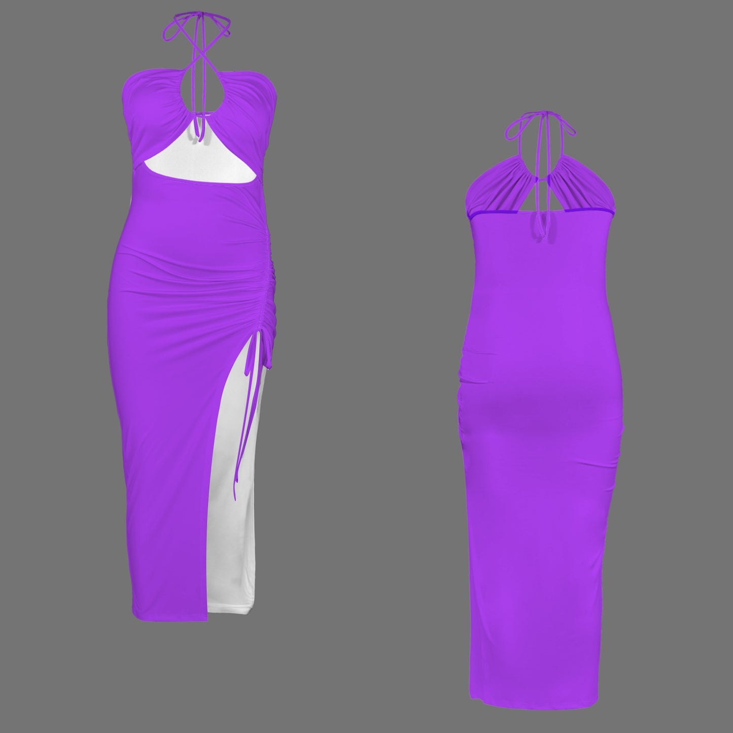 Purr. Halter High Split Dress