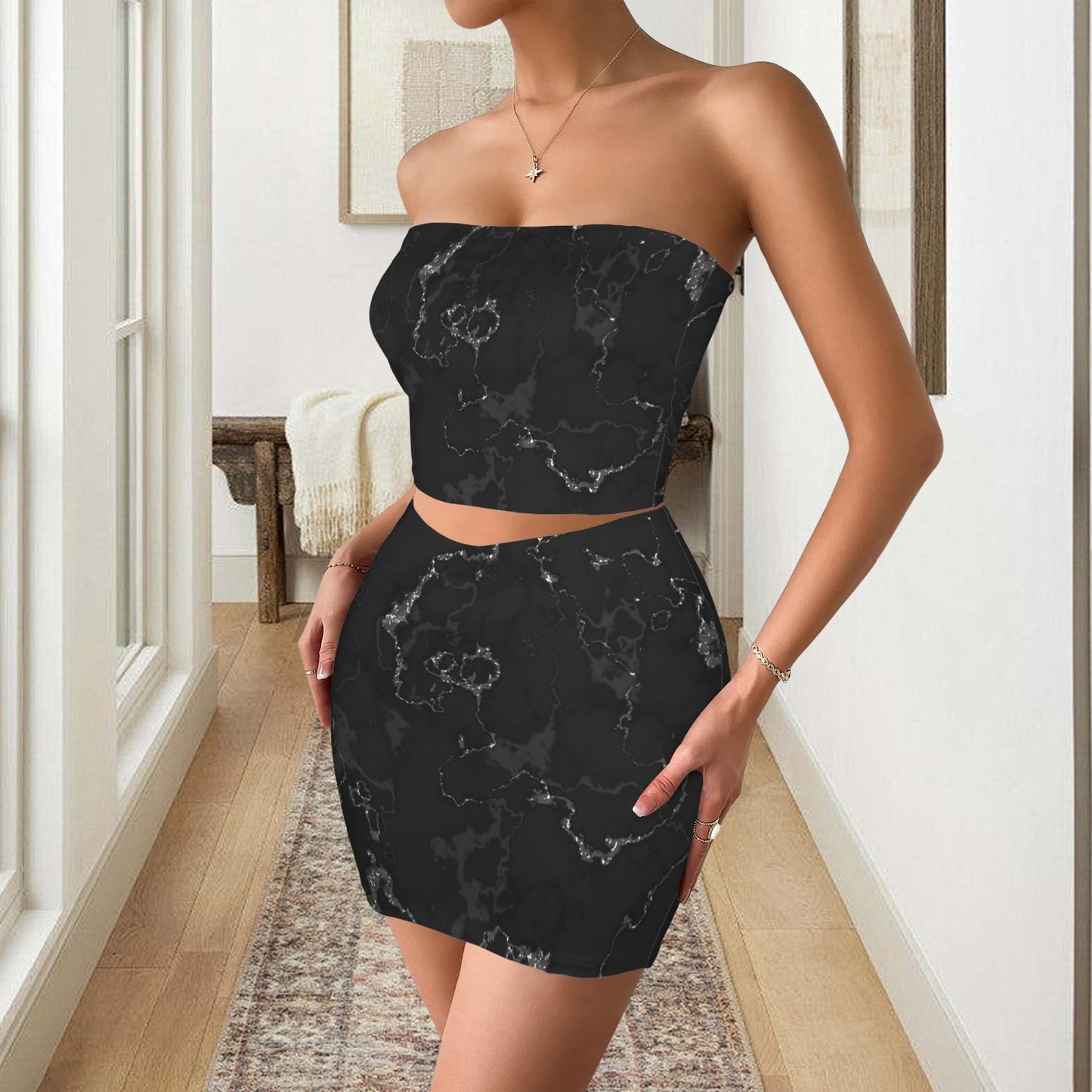 Statta. Tube-Top Mini Skirt Set