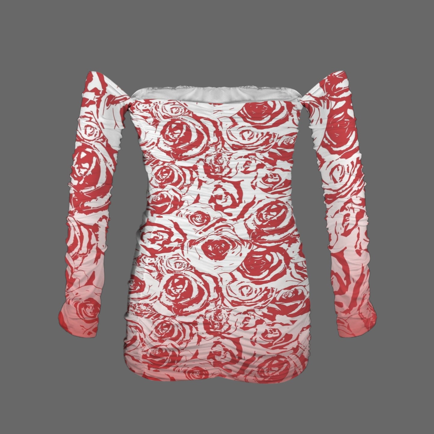 Red Roze. Long Sleeve Bodycon Dress