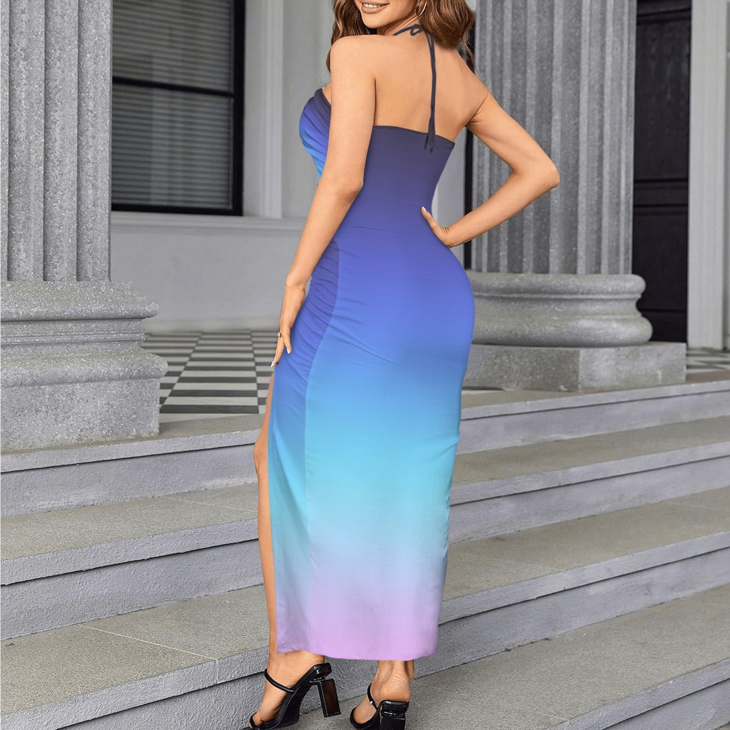Surrea. Halter High Split Dress
