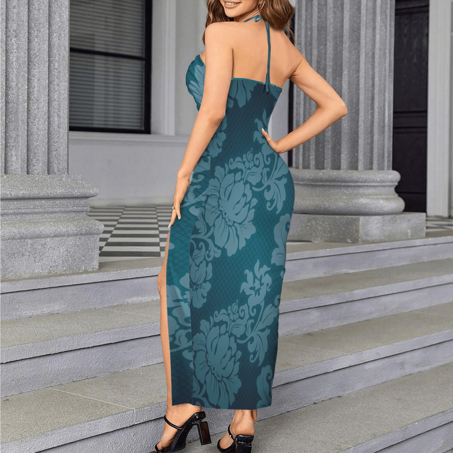 Onna. Halter High Split Dress