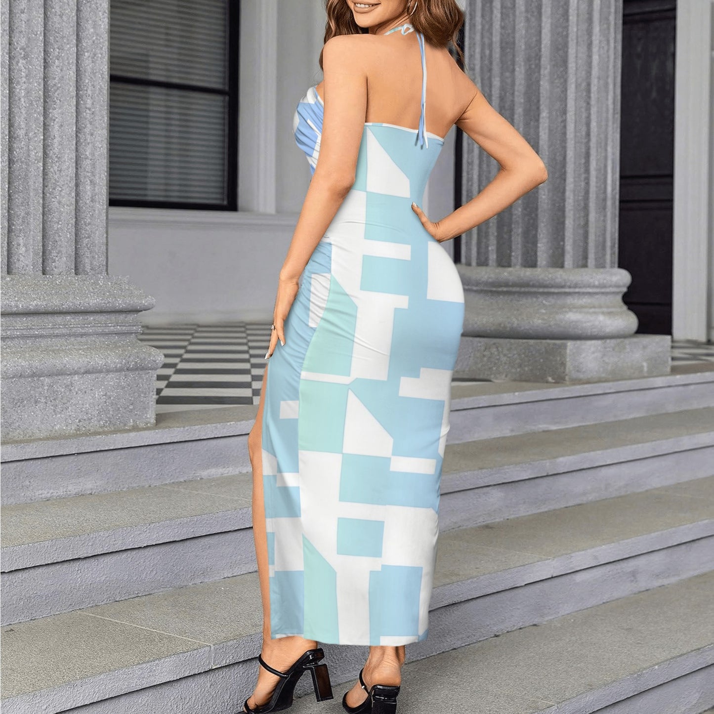 Triod. Halter High Split Dress
