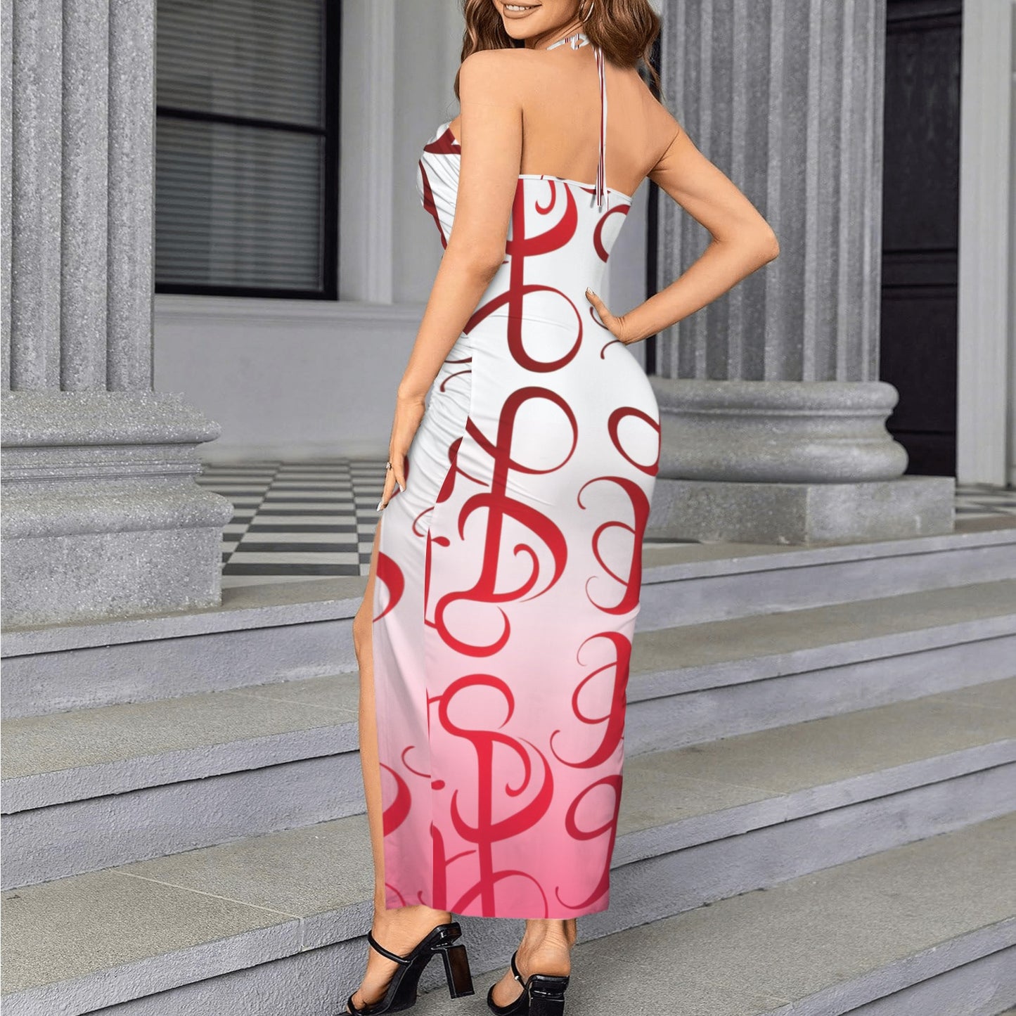 SZN Halter High Split Dress