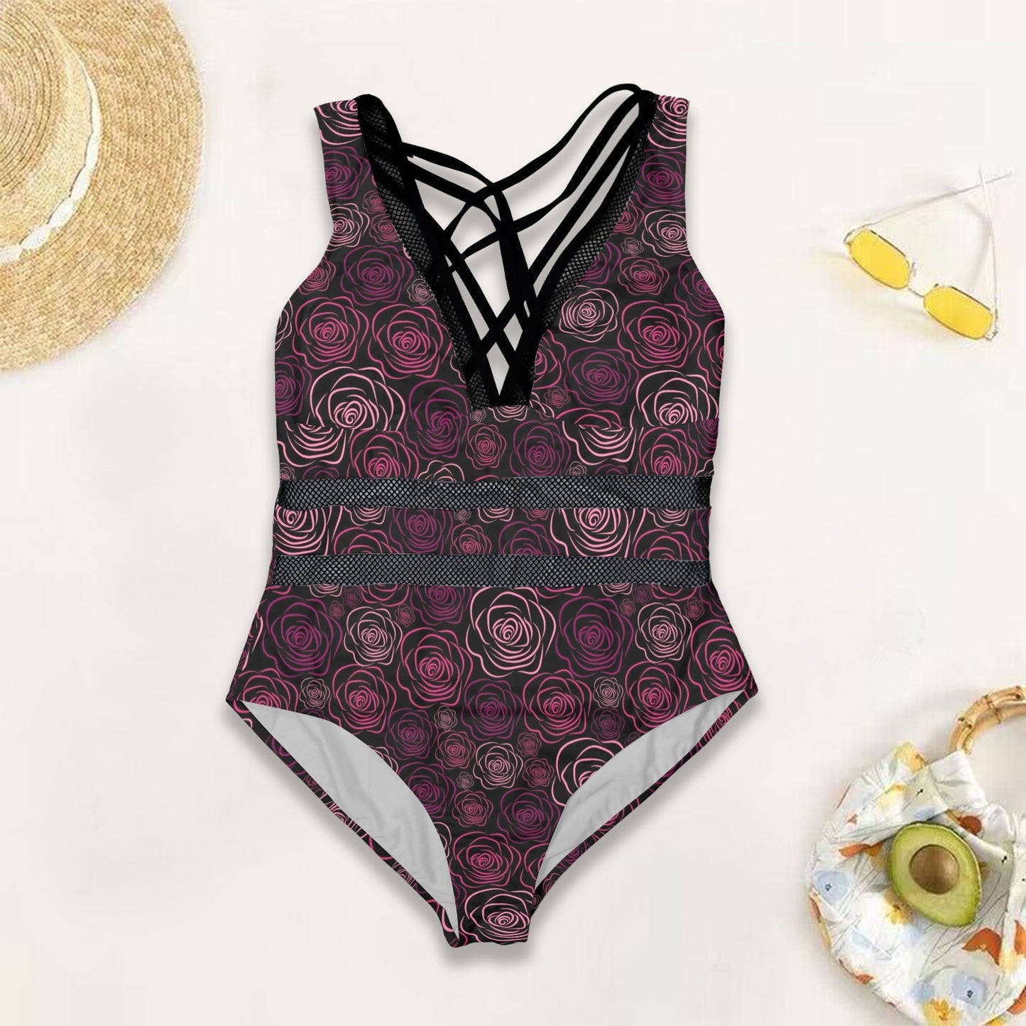 Rozee. V-Neck One-Piece Swimsuit