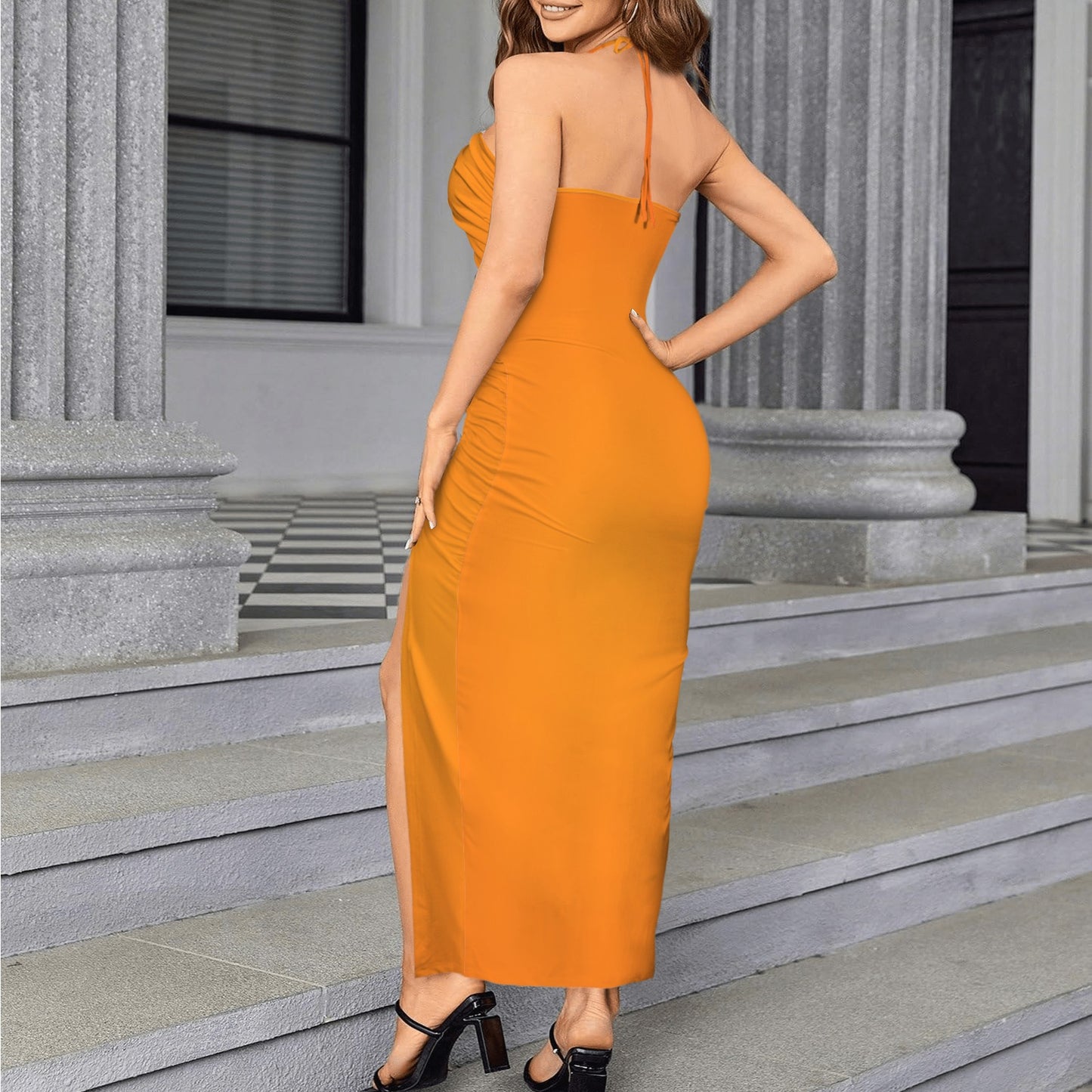 Orii. Halter High Split Dress