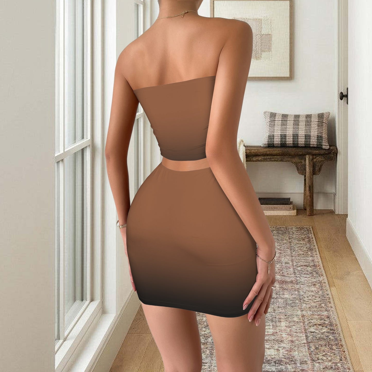 Plenti. Tube-Top Short Skirt Set