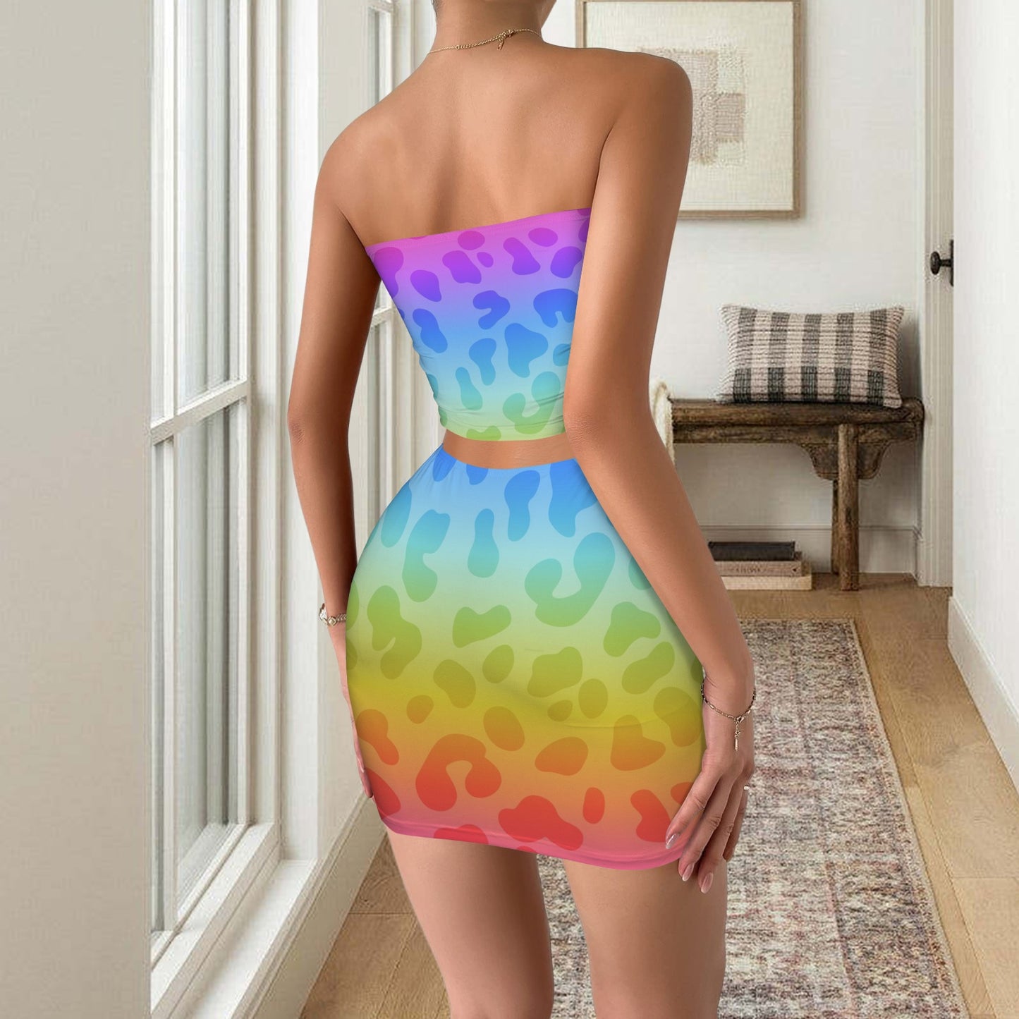 Leo Neo. Tube-Top Skirt Set