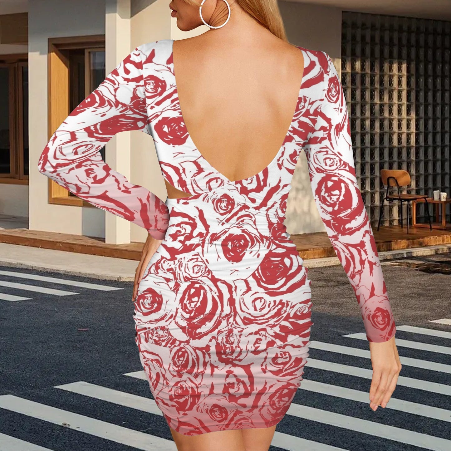 Red Roze. Cutout Bodycon Dress