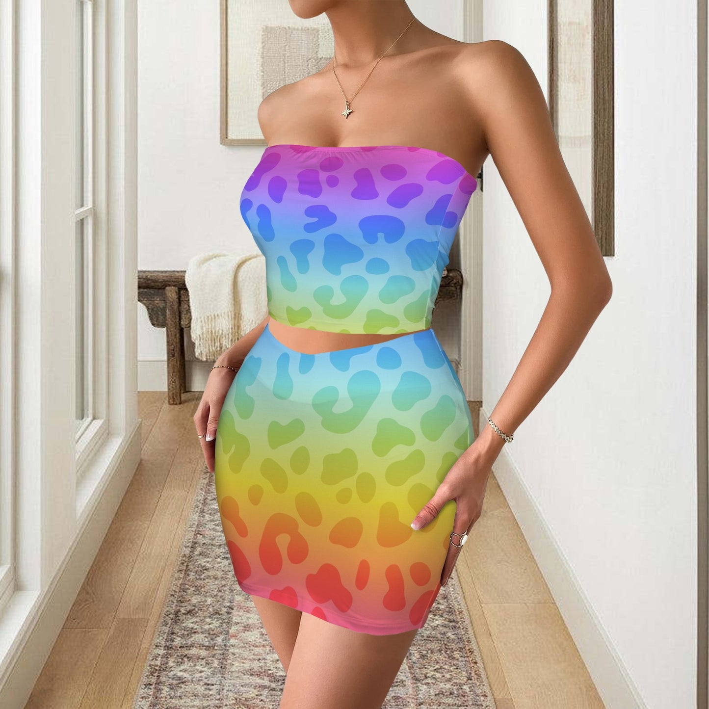 Leo Neo. Tube-Top Skirt Set