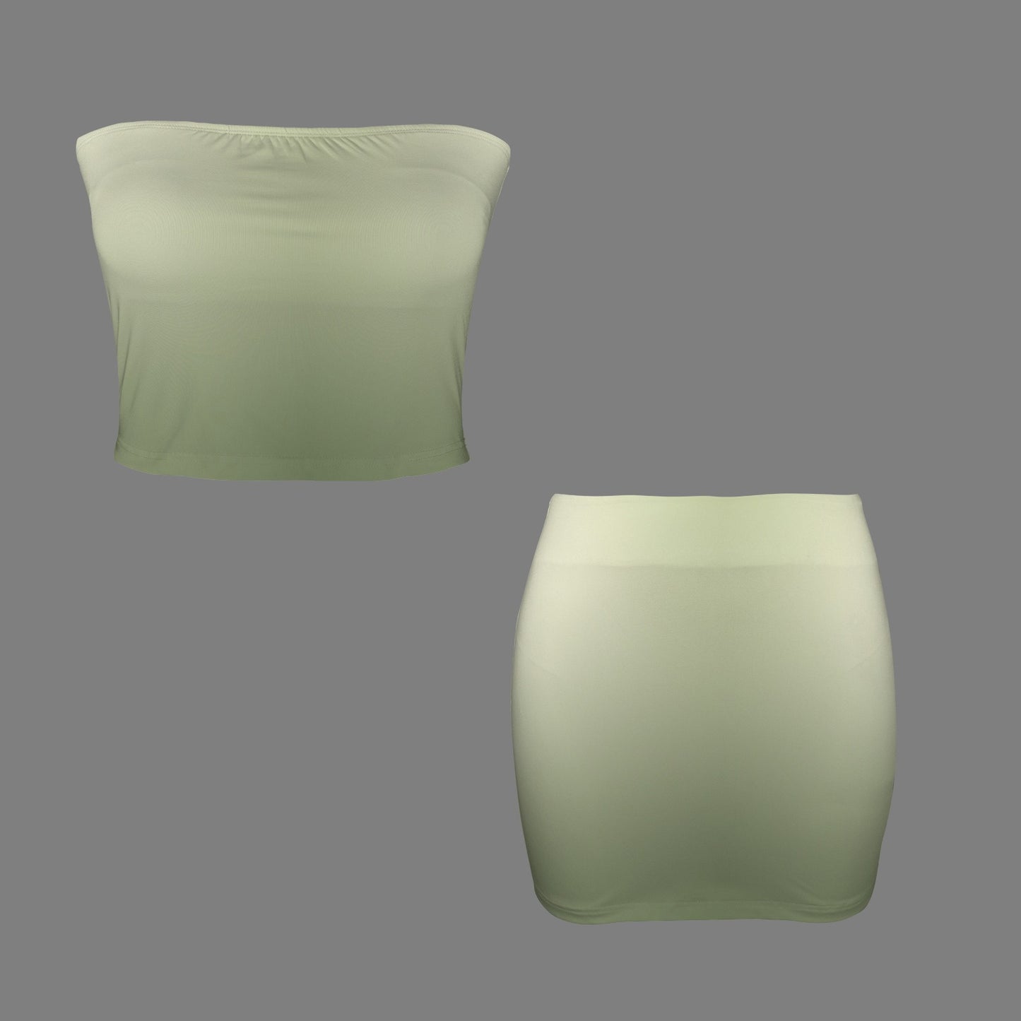 Sage Satore. Tube Top Skirt Set