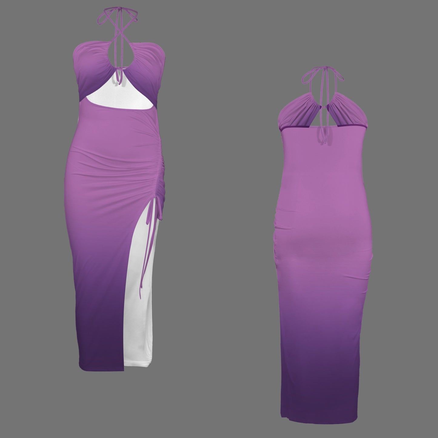 Viovi. Halter High Split Dress