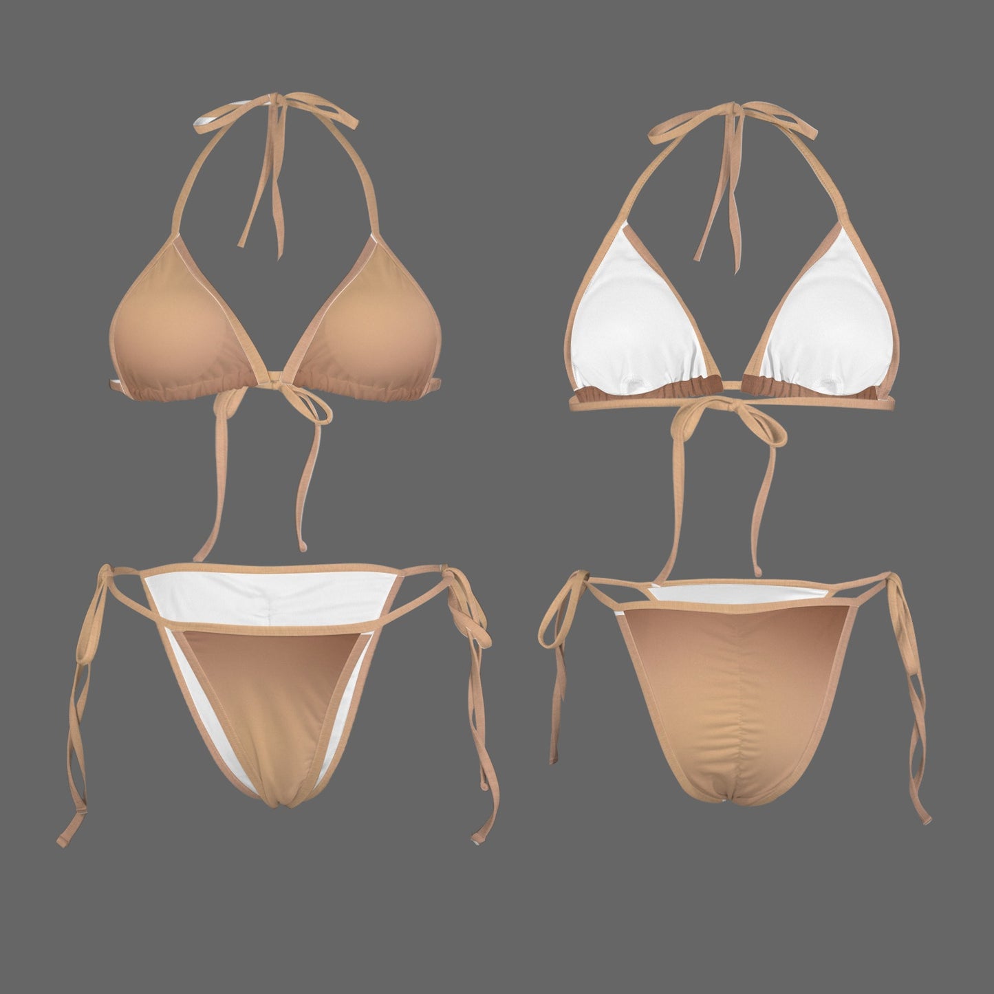 Nu Nude. Two-Piece Bikini Swimsuit