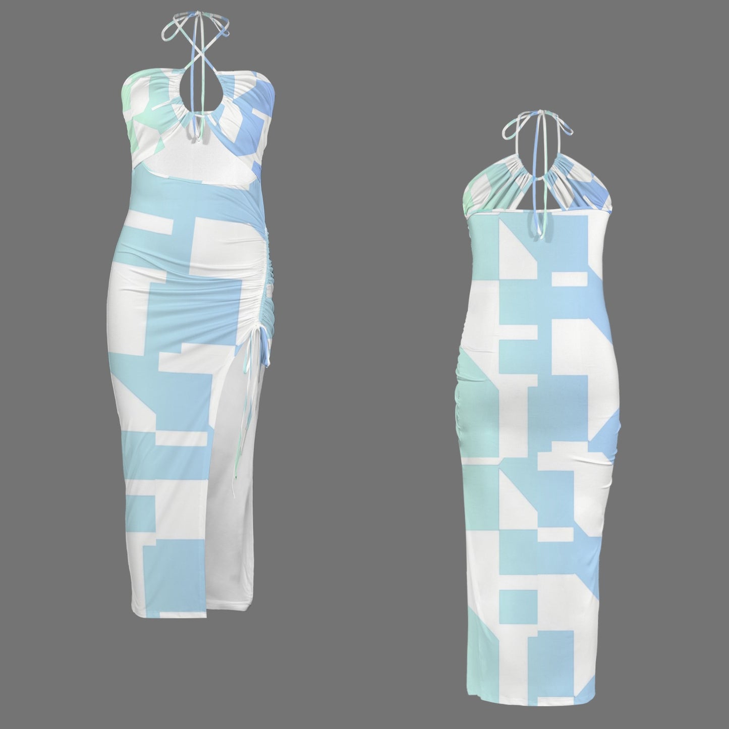 Triod. Halter High Split Dress