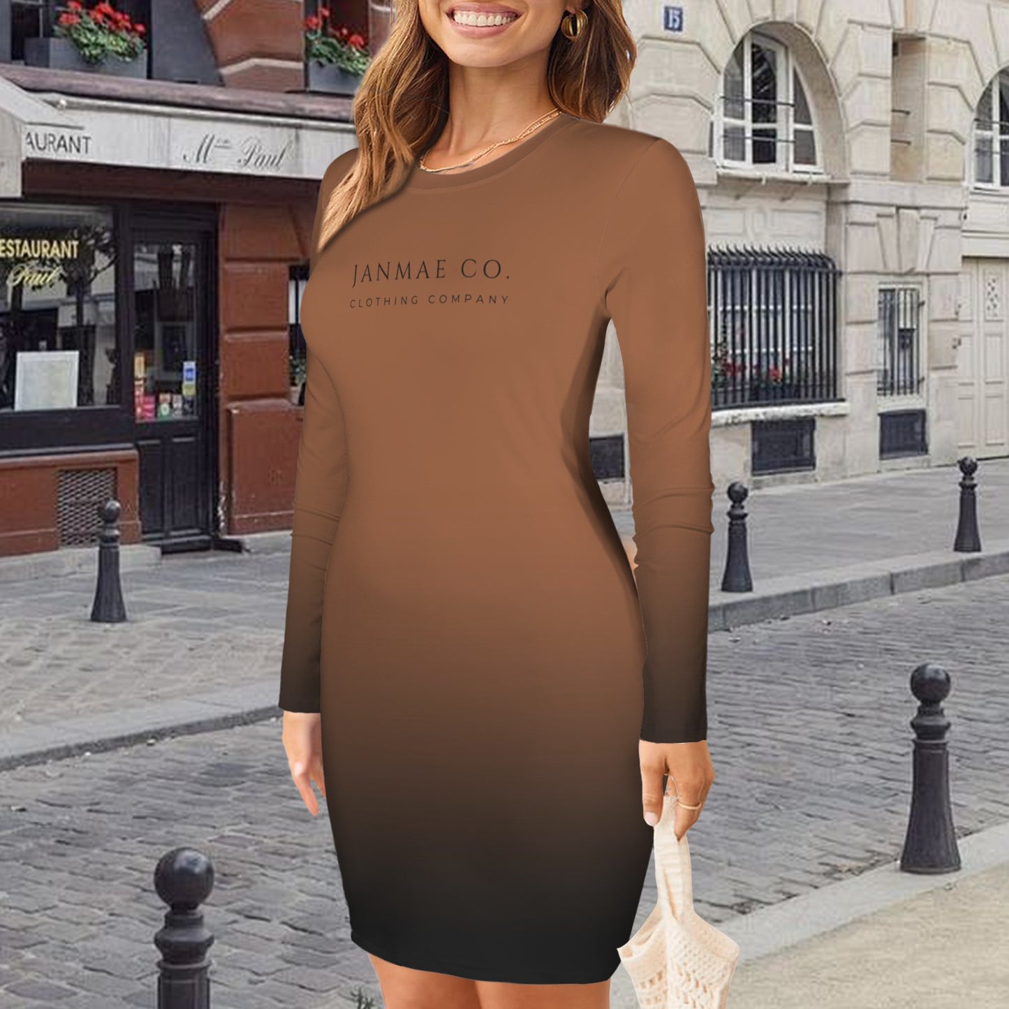 Plenti. Long Sleeve Bodycon Dress w/JMC