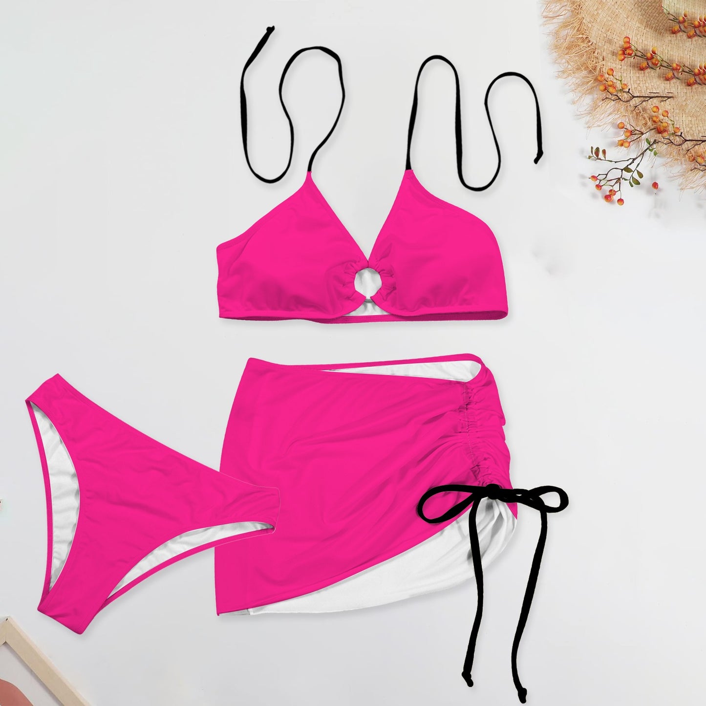 Jus Hot Pink. Three Piece Swimsuit