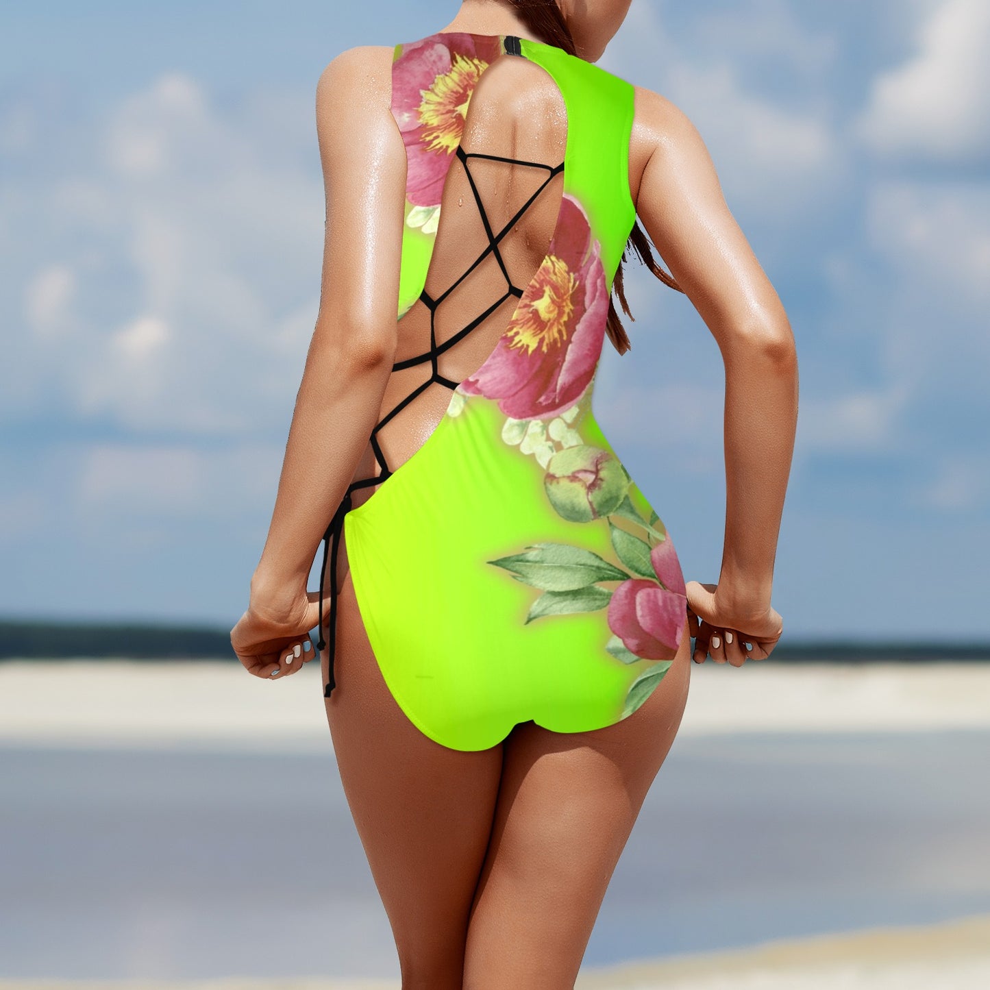 Flink Floral. One-Piece Laced Swimsuit