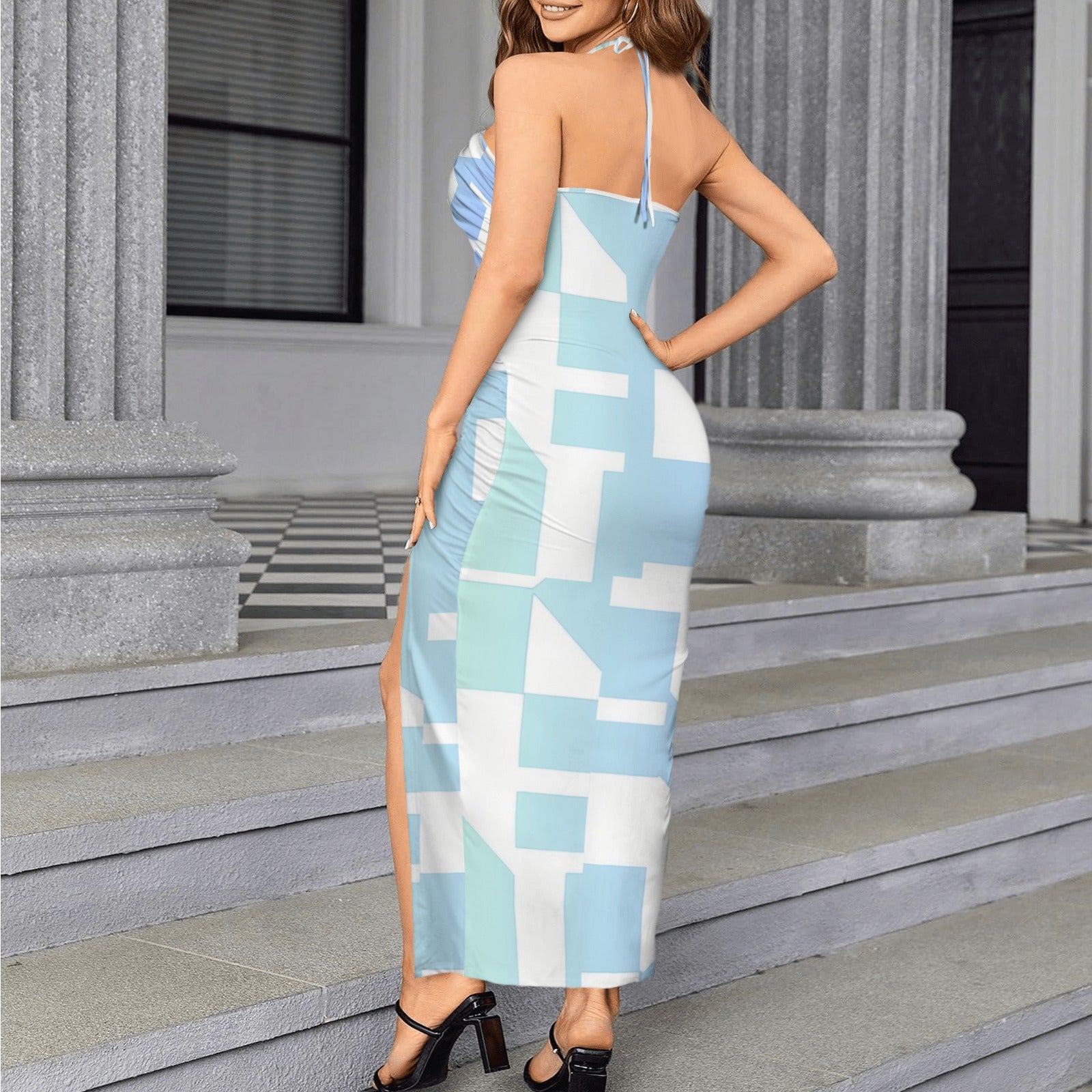 Triod. Halter High Split Dress