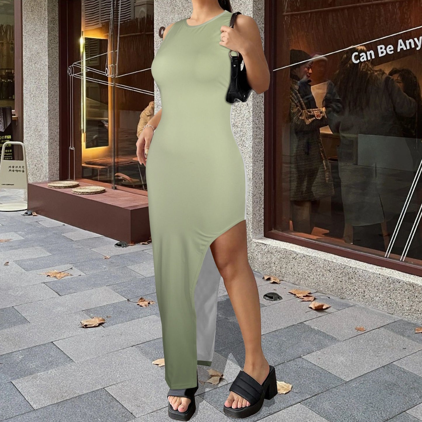 Sage Satore. High Split Maxi Dress