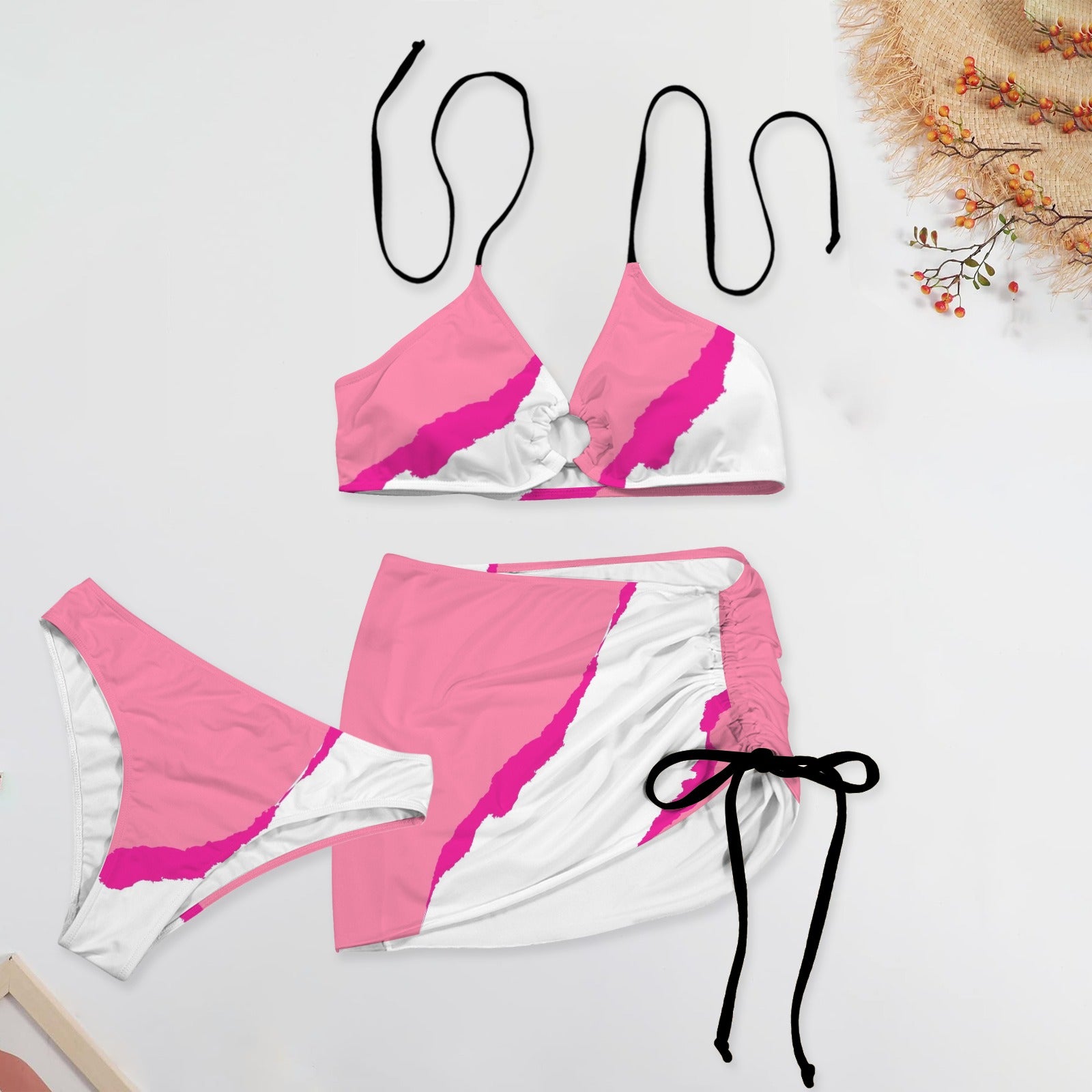 Pink Dis. Three Piece Swimsuit