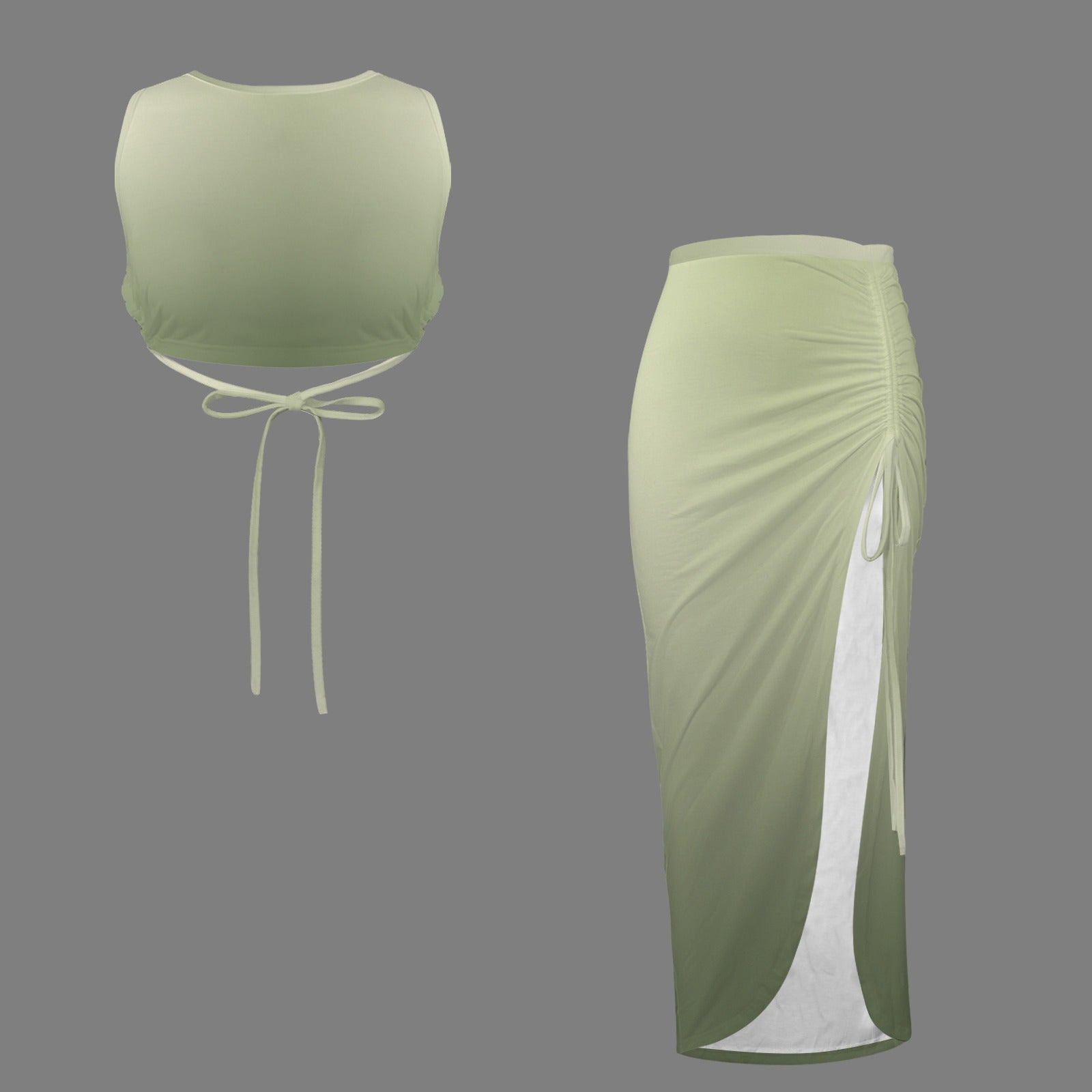 Sage Satore' Split Skirt Set
