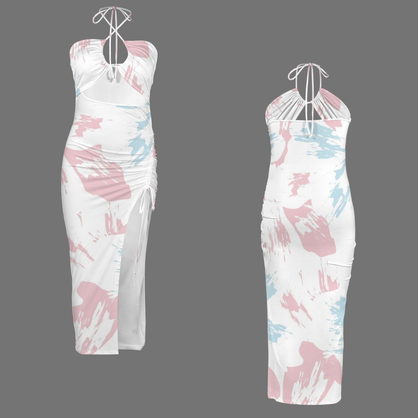 Floraa. Halter High Split Dress