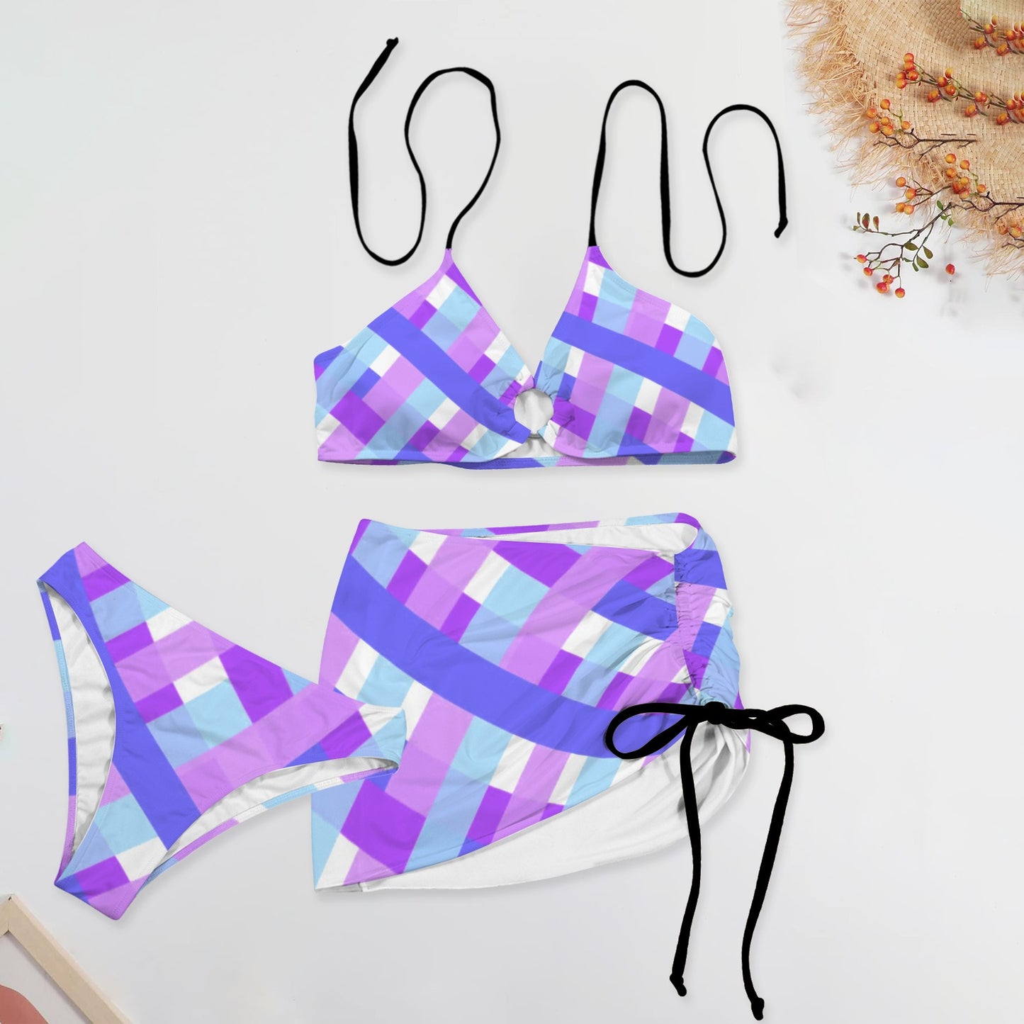 Pur Plaid 3D. Three Piece Swimsuit