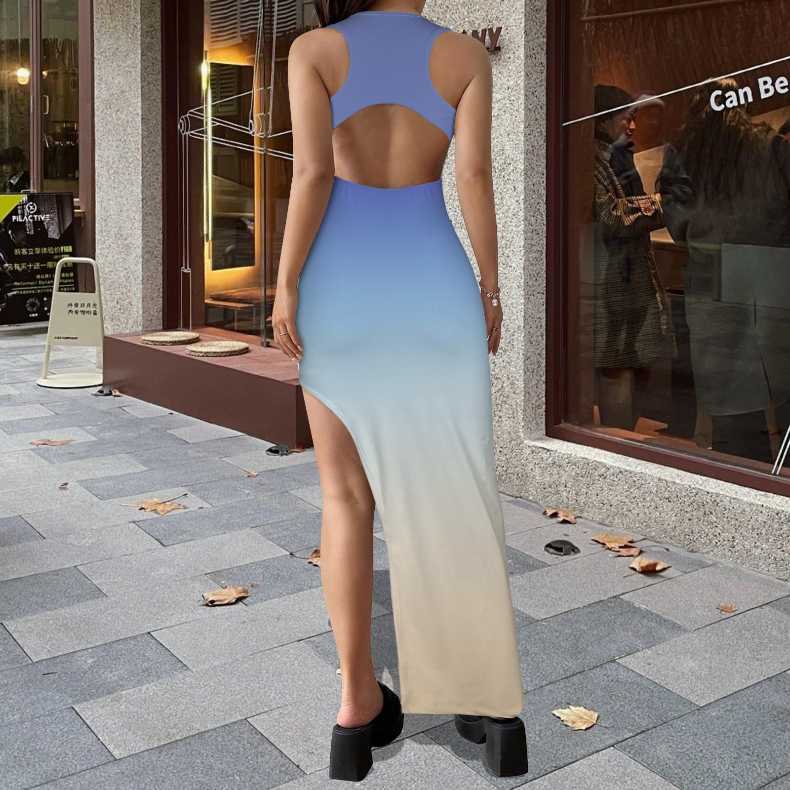 Cambria. High Split Maxi Dress