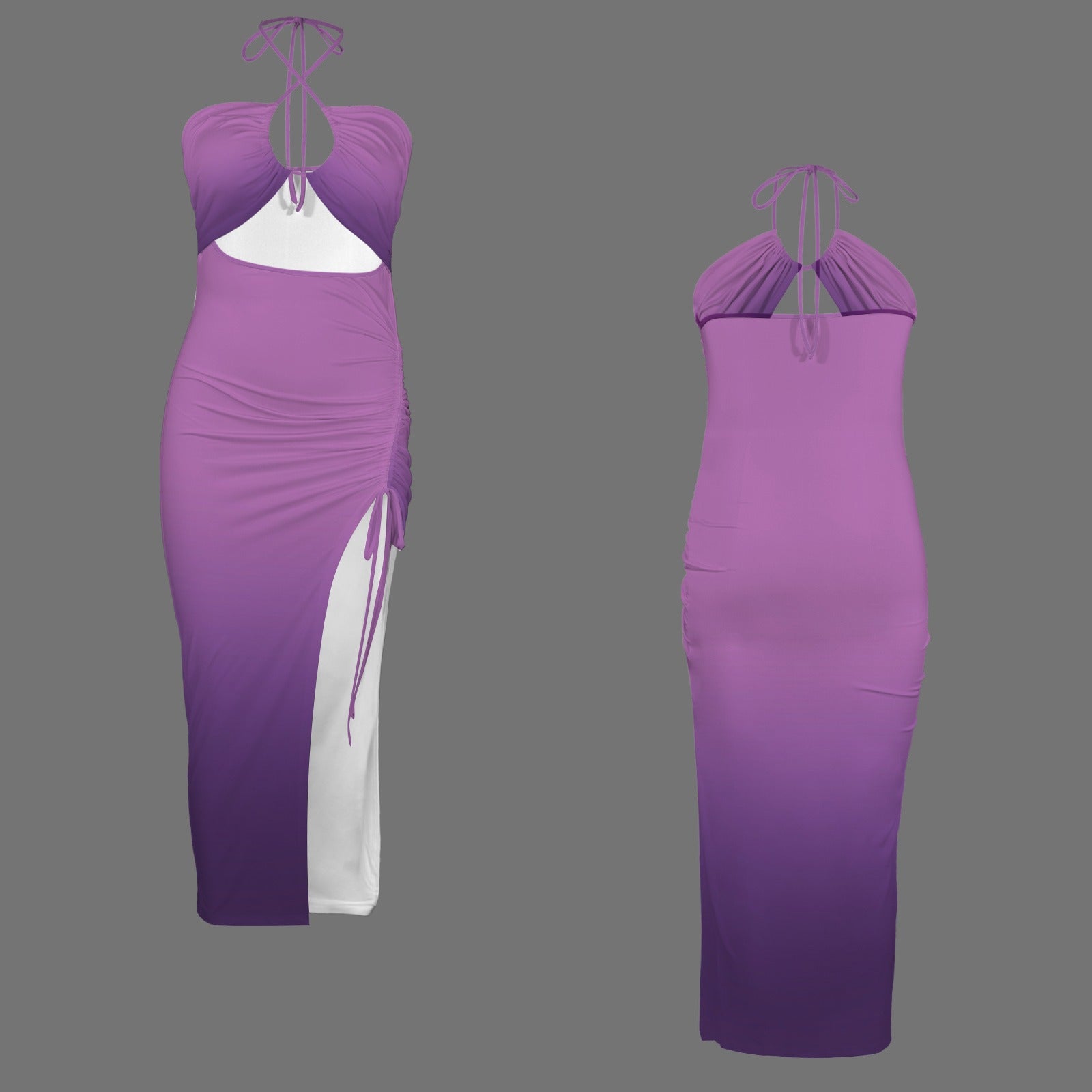 Viovi. Halter High Split Dress