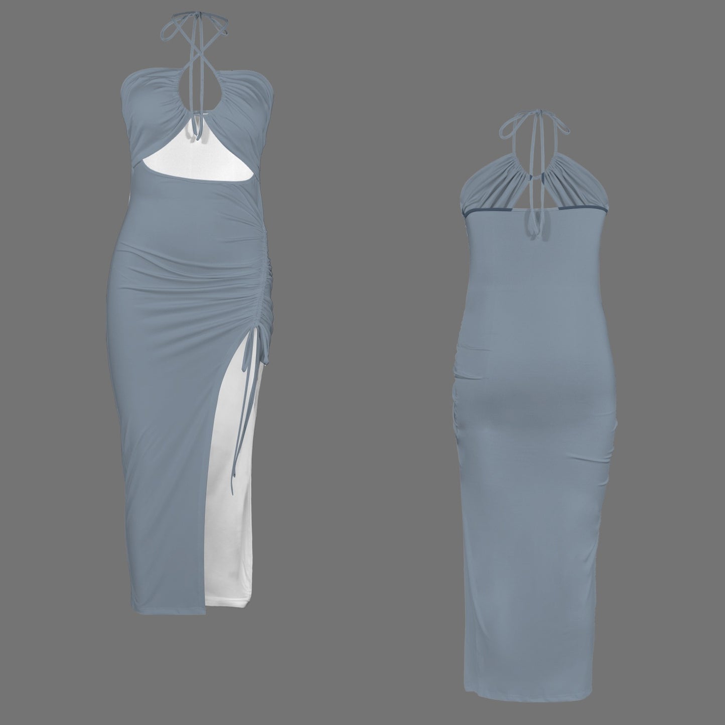 Savid. Halter High Split Dress