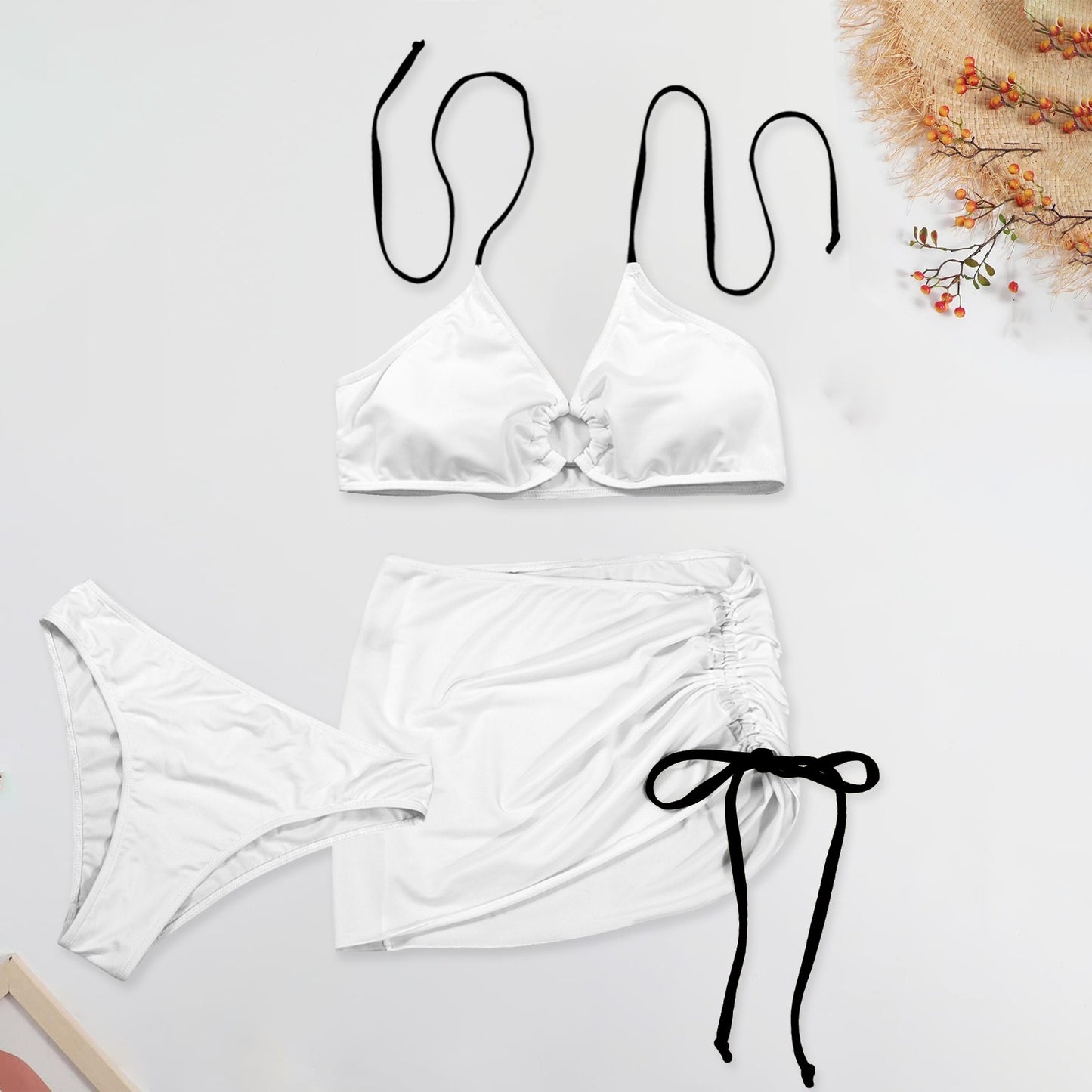 Jus White. Three Piece Swimsuit