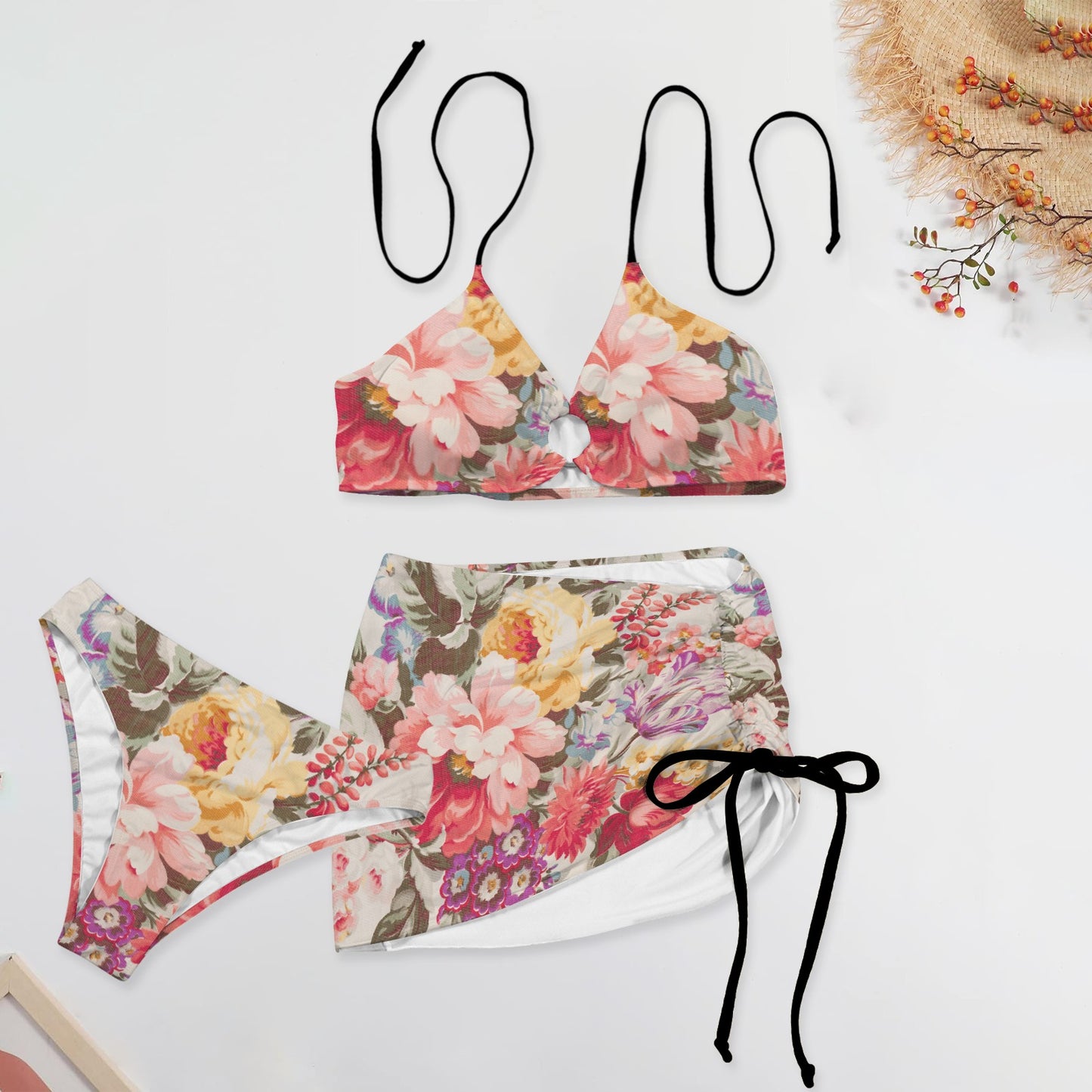 B. Rosa. Three Piece Swimsuit